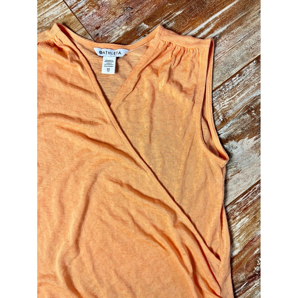 Athleta Breezy Wrap Tank Top XS Peach Sleeveless Modal Blend Lightweight - Picture 10 of 10